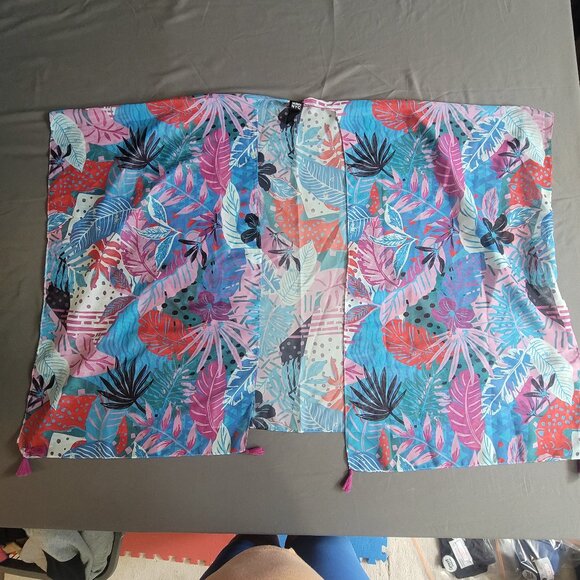 Madden NYC Kimono Womens One Size Blue Tropical Duster Sheer Beach Swim Coverup - Picture 1 of 9